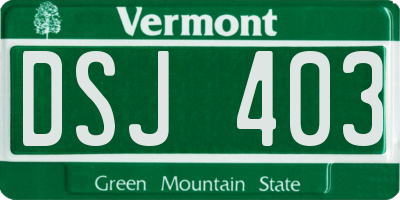 VT license plate DSJ403