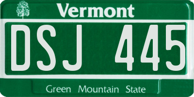VT license plate DSJ445