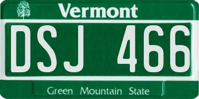 VT license plate DSJ466