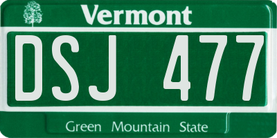 VT license plate DSJ477