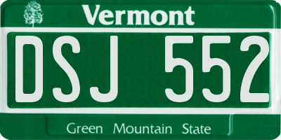 VT license plate DSJ552