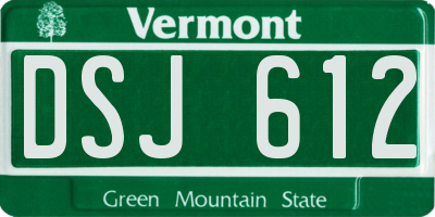 VT license plate DSJ612