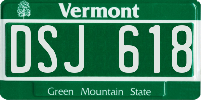 VT license plate DSJ618