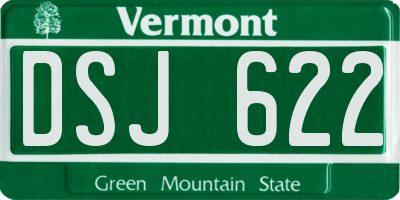 VT license plate DSJ622