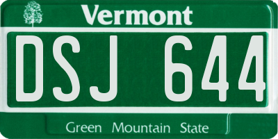 VT license plate DSJ644