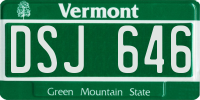 VT license plate DSJ646