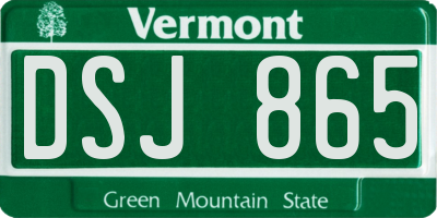 VT license plate DSJ865