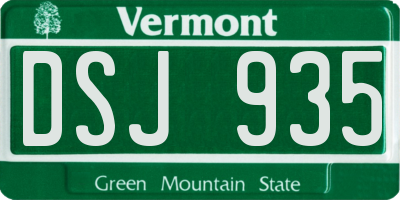 VT license plate DSJ935