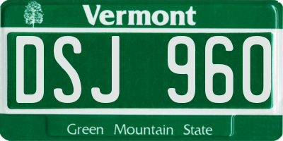 VT license plate DSJ960