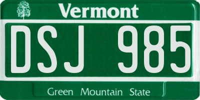 VT license plate DSJ985