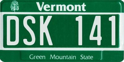 VT license plate DSK141