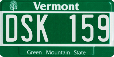 VT license plate DSK159