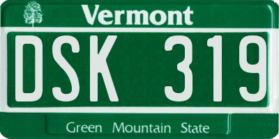 VT license plate DSK319