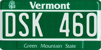 VT license plate DSK460