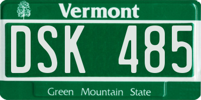 VT license plate DSK485