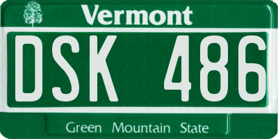 VT license plate DSK486