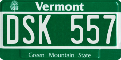 VT license plate DSK557