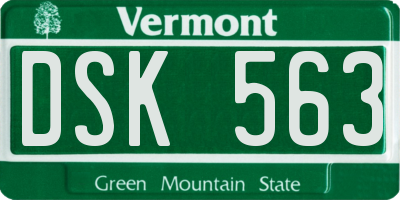 VT license plate DSK563