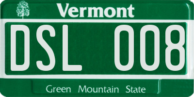 VT license plate DSL008
