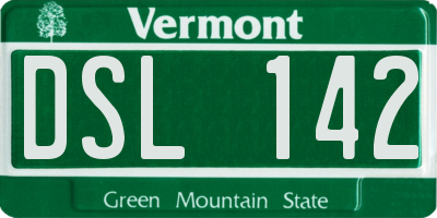 VT license plate DSL142