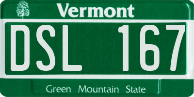 VT license plate DSL167