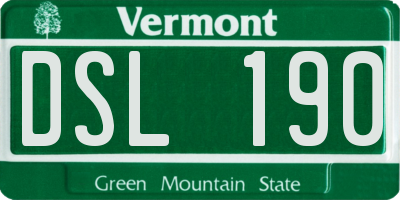 VT license plate DSL190
