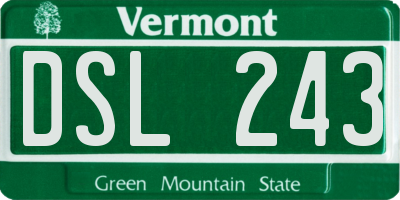 VT license plate DSL243