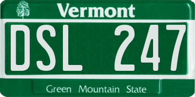 VT license plate DSL247