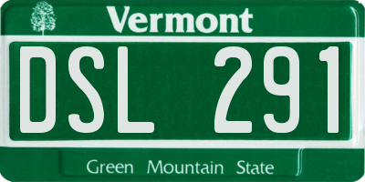 VT license plate DSL291