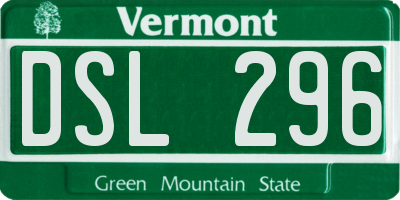 VT license plate DSL296