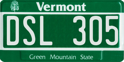 VT license plate DSL305
