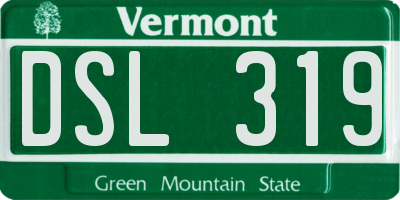 VT license plate DSL319
