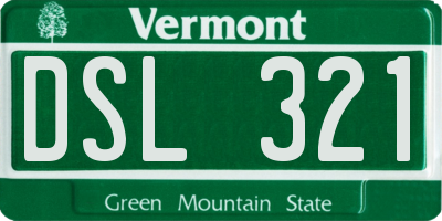 VT license plate DSL321