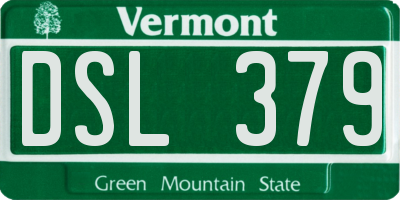 VT license plate DSL379