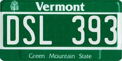 VT license plate DSL393