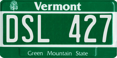 VT license plate DSL427