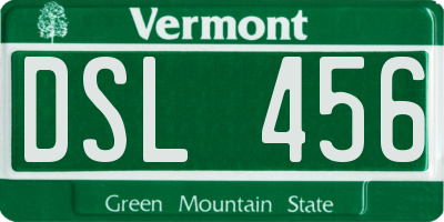 VT license plate DSL456