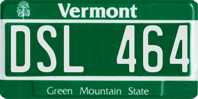 VT license plate DSL464