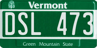 VT license plate DSL473
