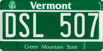 VT license plate DSL507