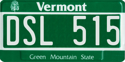 VT license plate DSL515