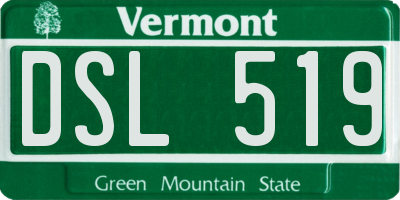 VT license plate DSL519