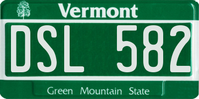 VT license plate DSL582