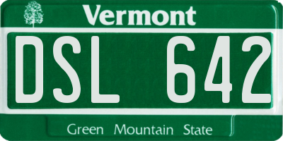 VT license plate DSL642