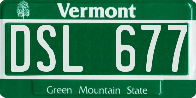 VT license plate DSL677