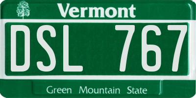 VT license plate DSL767