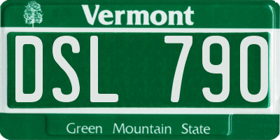 VT license plate DSL790