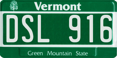 VT license plate DSL916