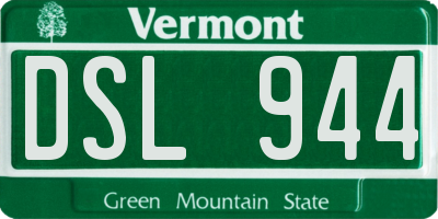 VT license plate DSL944