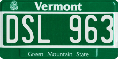 VT license plate DSL963